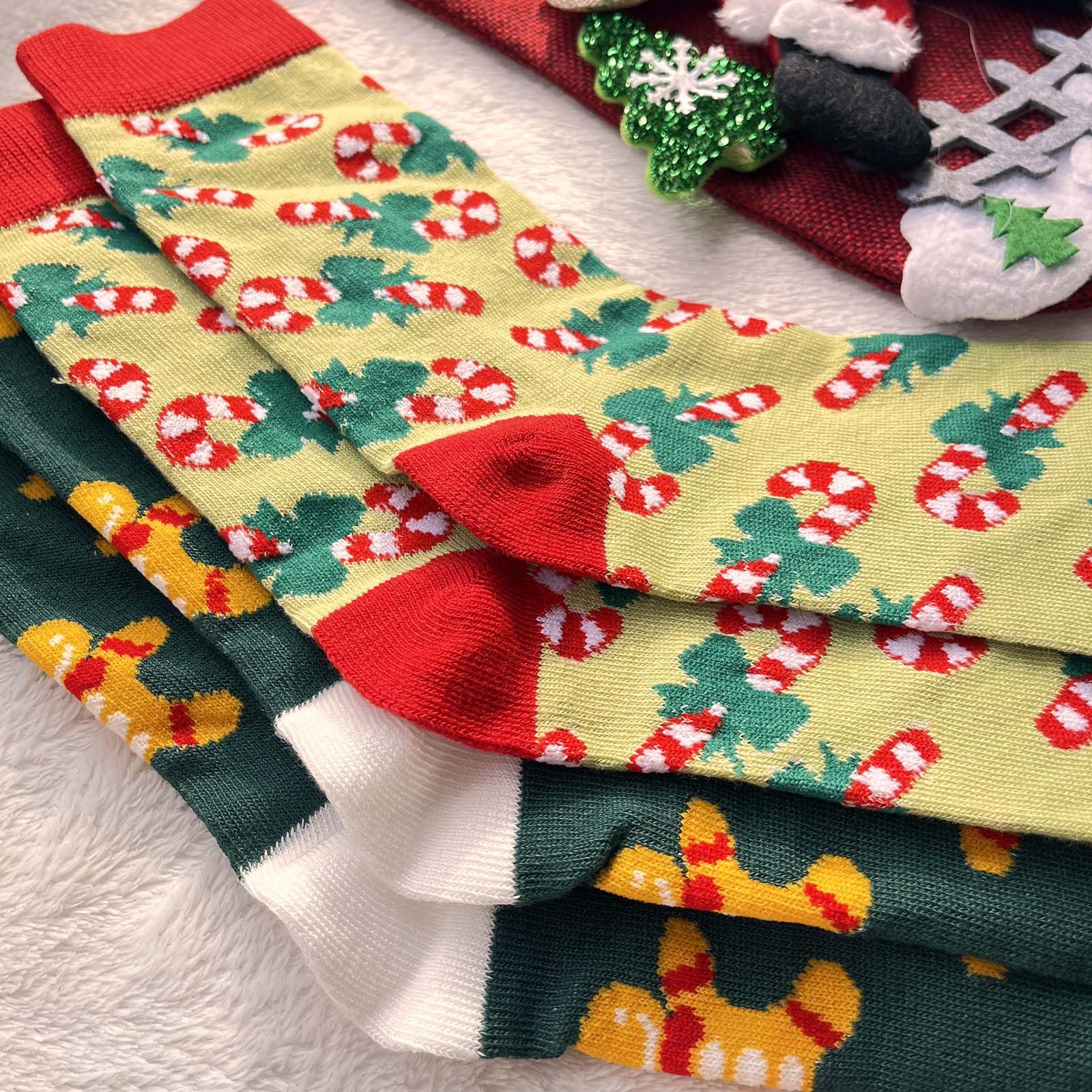 PINCHUAN 2Pairs Christmas Socks Sets Women's Soft Christmas Socks Christmas Themed Socks Christmas Stocking Holiday Socks Gifts for Christmas Party-Xmas Socks A - Medaid International