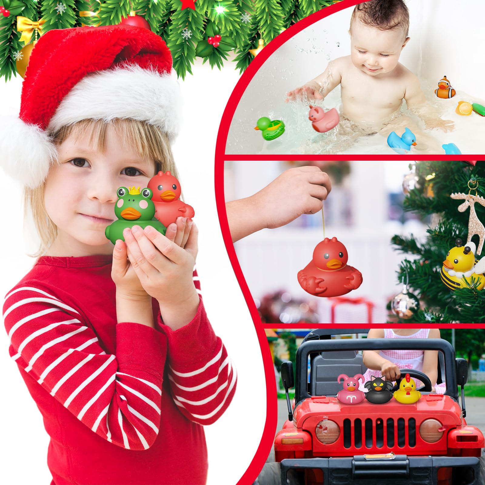 Advent Calendar Boys & Girls, 24 Days Christmas Countdown Calendar, Rubber Ducks Bath Toys, Toys for Toddler, Christmas & Birthday Gifts - Medaid International