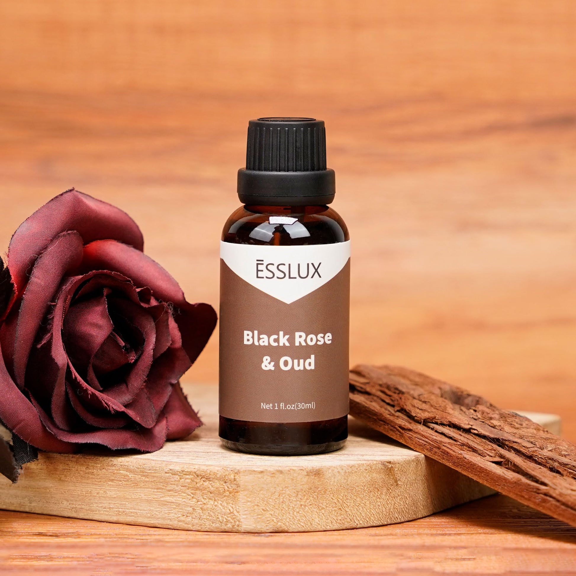 Black Rose & Oud Fragrance Oil - ESSLUX Essential Oils for Diffuser, Candle Soap Making Scents, Aromatherapy Scented Massage, Perfume for Humidifier Home Fragrance, 1 fl oz - Medaid International