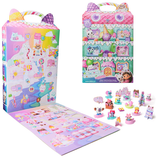 Gabby's Dollhouse: The Film Advent Calendar 2025 Cute Winter Surprise, 24 Surprise Toys with Gabby Figure, Cat Friends & Accessories, for Children from 3 Years - Medaid International