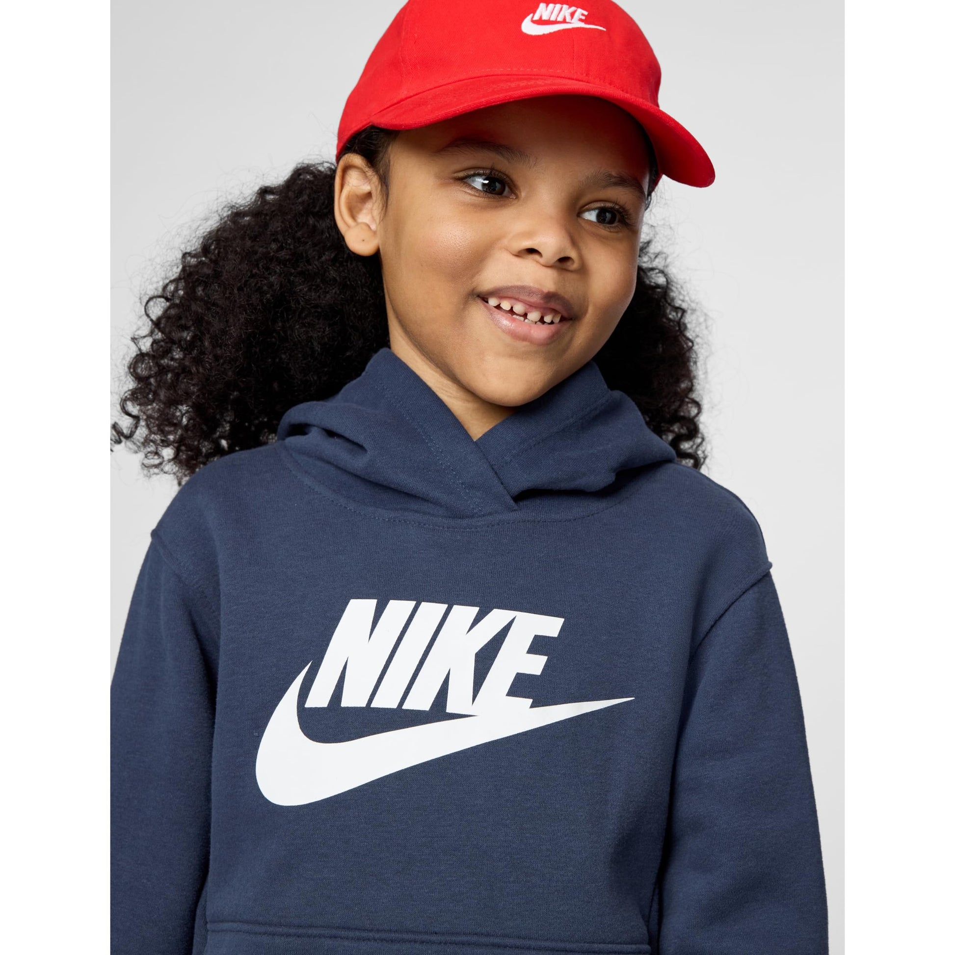 Nike Kids' Little Sportswear Club Fleece Hoodie, Midnight Navy/White - Medaid International