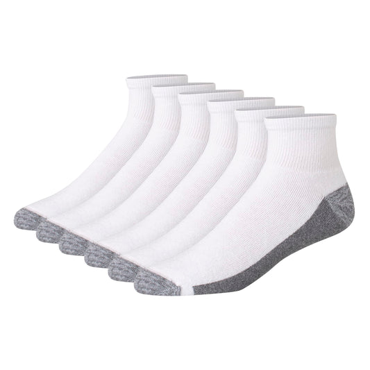 Hanes mens Hanes Men's Max Cushion Ankle Socks, 6-pair Pack Casual Sock, White, 6 12 US - Medaid International