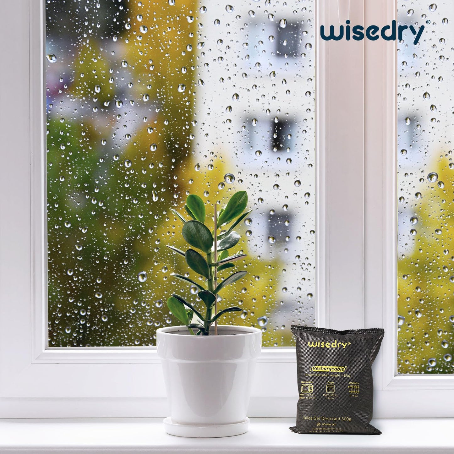 wisedry 2 x 500 Gram [2.2 lbs] Rechargeable Silica Gel Car Dehumidifier, Microwave Fast Reactivated Desiccant Packets Large for Gun Safe Closet Basement Garage Storage Moisture Absorber Bag Reusable - Medaid International