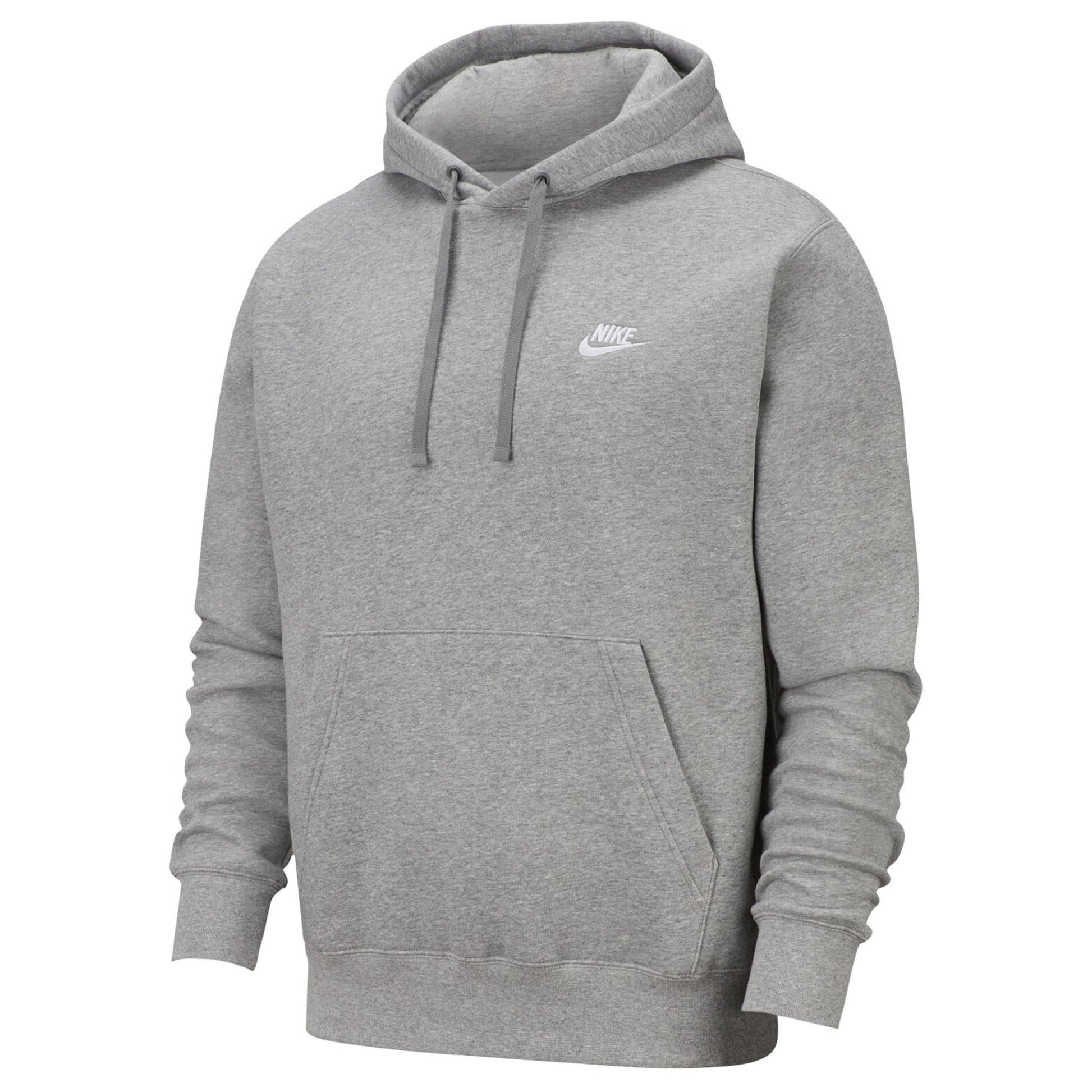 Nike Pull Over Hoodie, Dark Grey Heather/Mattelic Silver/White, Large - Medaid International