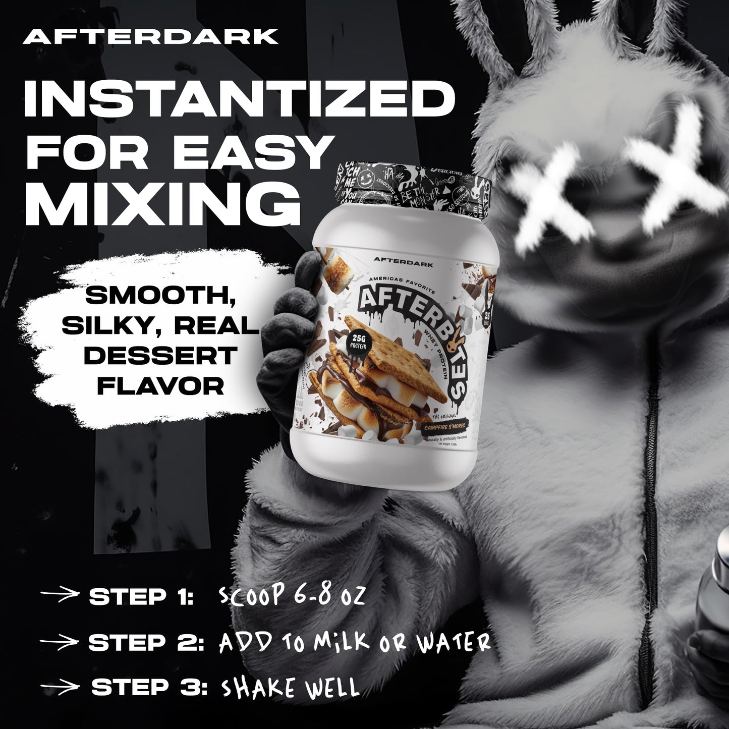 AFTERDARK AfterBites Whey Protein Powder, 25g Protein, 4.5g BCAA’s, Easy Dissolving, No Artificial Colors or Fillers, Isolate Protein, USA Made, 26 Servings, Chocolate Peanut Butter Cereal - Medaid International