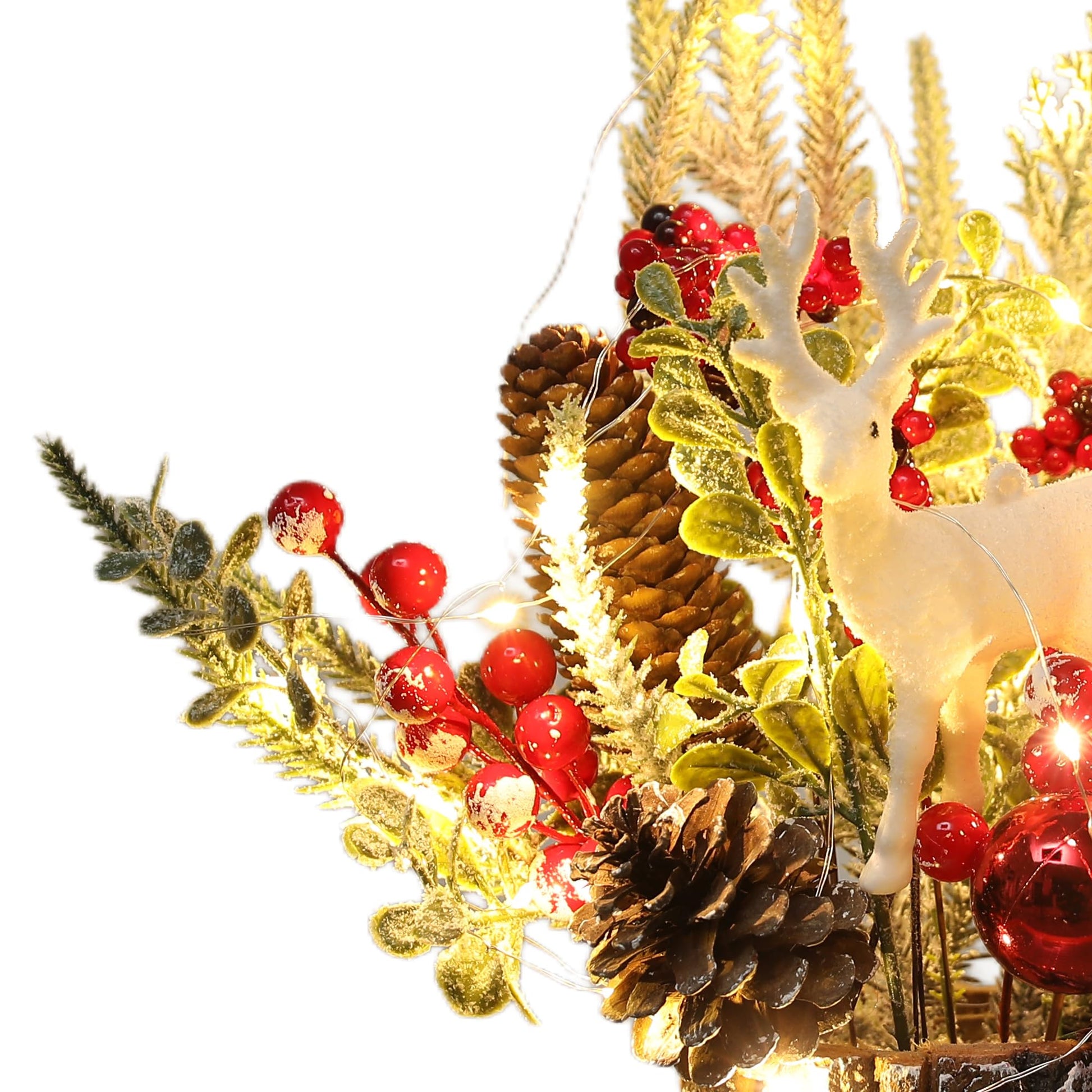 MYELLU Xmas Decor Small Christmas Tree with Lights - Artificial Tabletop Lighted Mini Christmas Tree with Christmas Ornaments Gnomes Indoor for Office Desk Home Decorations - Medaid International