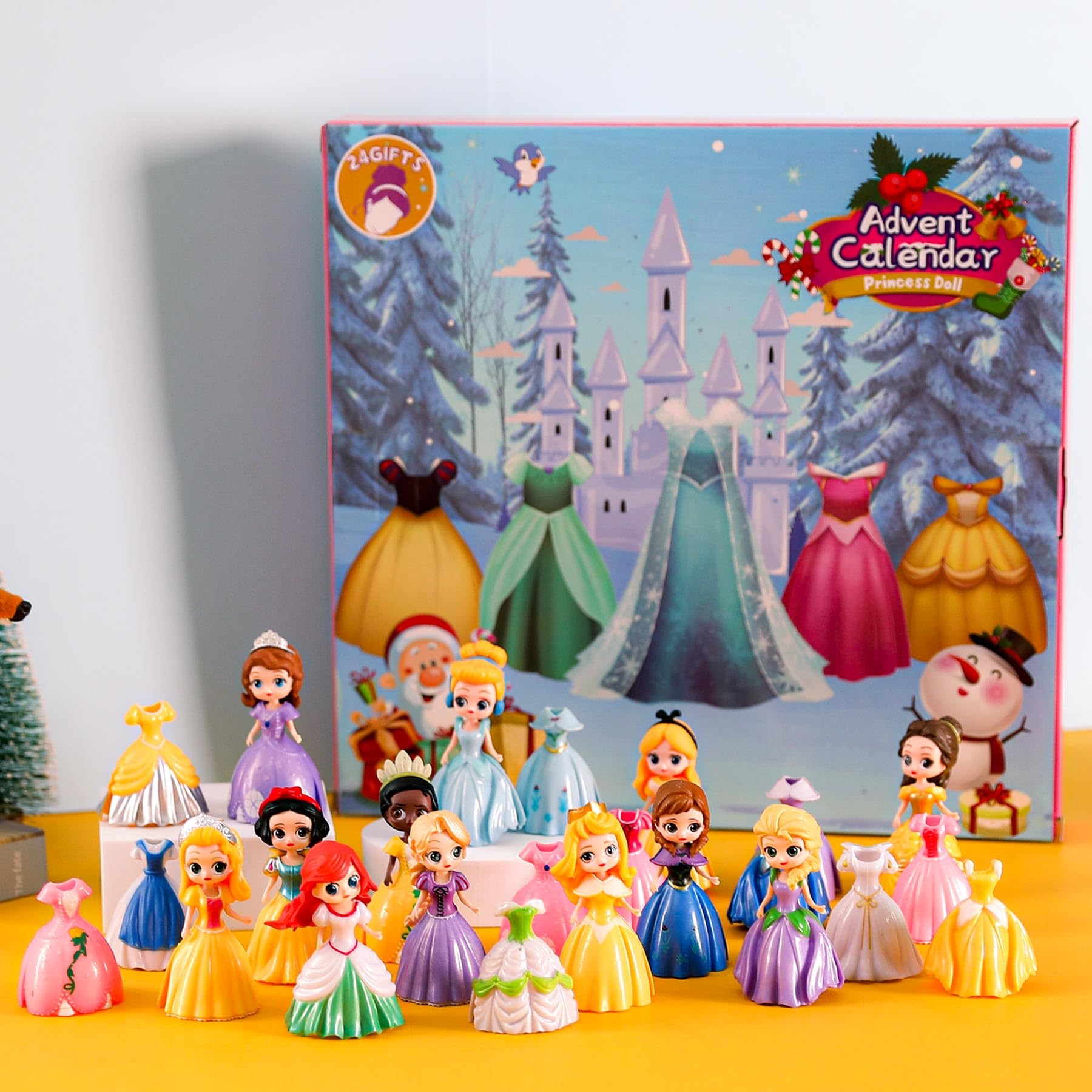 Advent Calendar for Girls Princess Deformation Toy 24 Days Countdown Calendars Princess Transformable Toys and Decorate Ideal for Christmas Countdown and Fun Play Party Favor, Xmas Gifts, Classroom Prizes - Medaid International