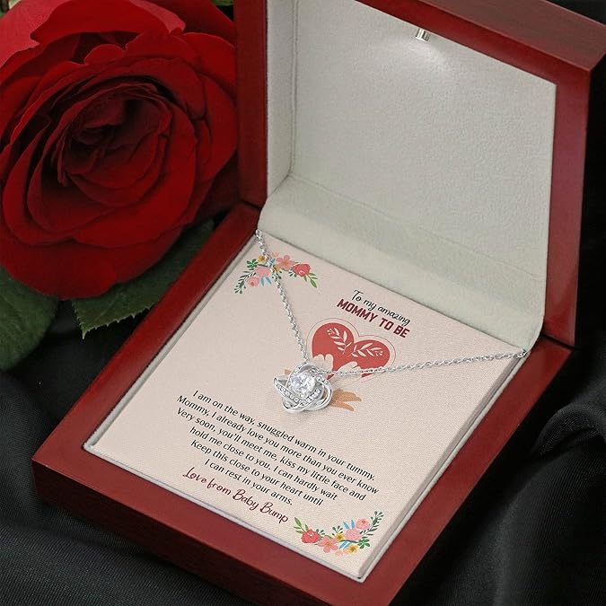 Love Knot Pendant for Her, Necklace with Message Card, Couple Jewelry - Medaid International