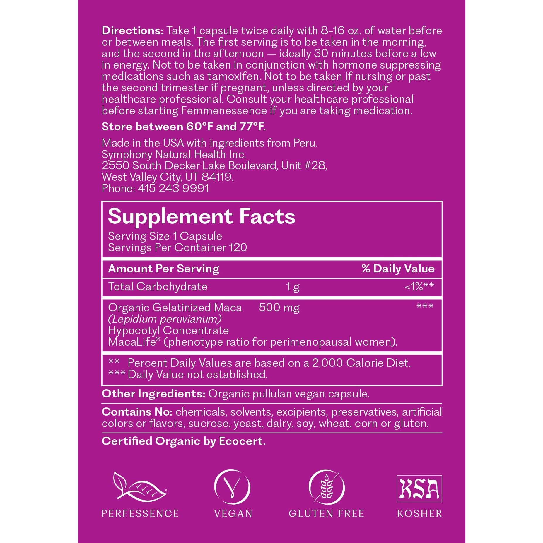 Femmenessence® MacaLife® – Clinically Proven Perimenopausal Supplement for Natural Hormone Balance, Symptom Relief, Heart & Mood Support, Without Added Hormones (240 Capsules, 120 Day Supply) - Medaid International