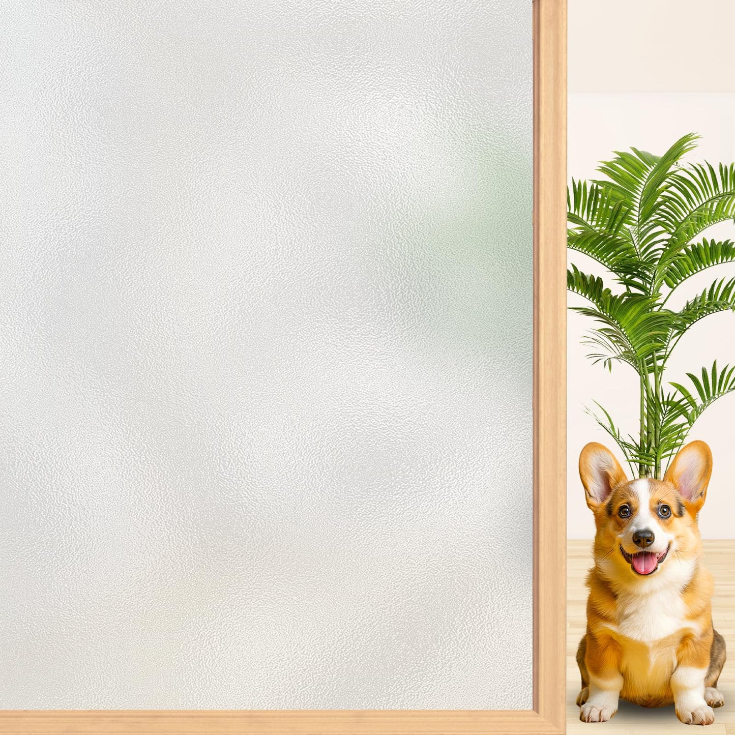 Niviy Etched Privacy Window Film Frosted Glass Static Cling Non Adhesive Window Frost Film for Home Office, 35.4 inch x 78.7 inch - Medaid International