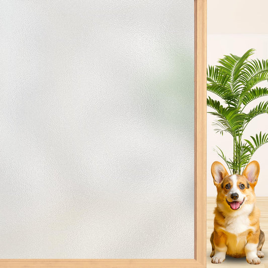 Niviy Etched Privacy Window Film Frosted Glass Static Cling Non Adhesive Window Frost Film for Home Office, 35.4 inch x 78.7 inch - Medaid International