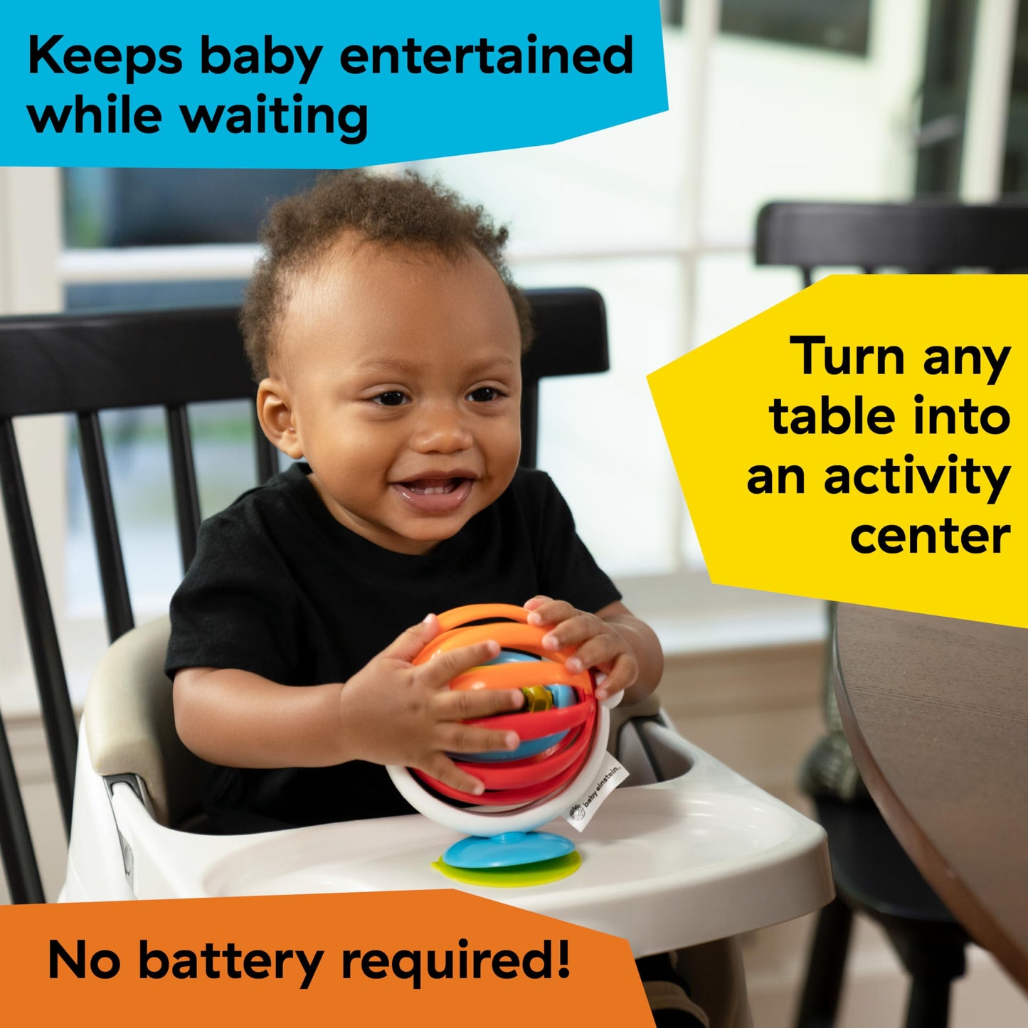 Baby Einstein Sticky Spinner BPA-free Suction Cup High Chair Activity Toy and Tray Toy for Early Development, 3mo+ - Medaid International