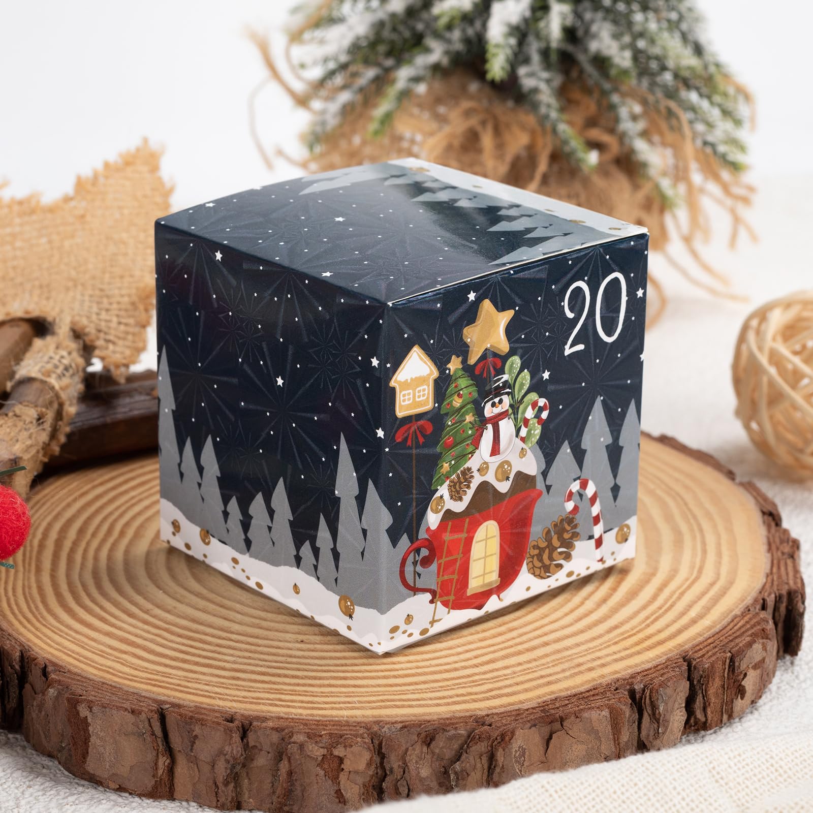 DIY Christmas Advent Calendar Boxes to Fill, 24 Empty Number Advent Calendar Boxes, 2025 Personalized Christmas Countdown Calendar Gift Boxes for Kids Family Friends, XMAS Holiday Decorations - Medaid International