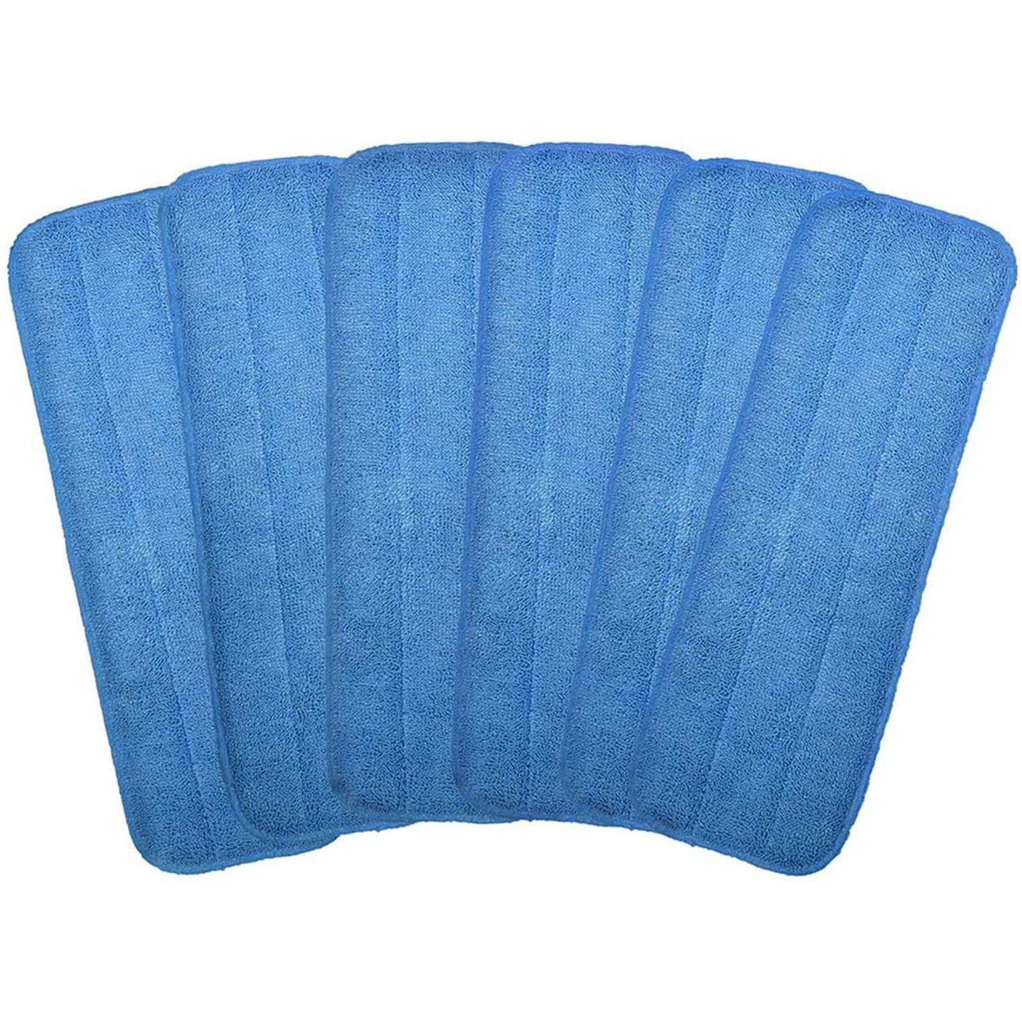 Microfiber Replacement Mop Pad, 18" x 6" Wet & Dry Home & Commercial Cleaning Refills, Reusable Floor Mop Pads (6 Pack) Blue - Medaid International