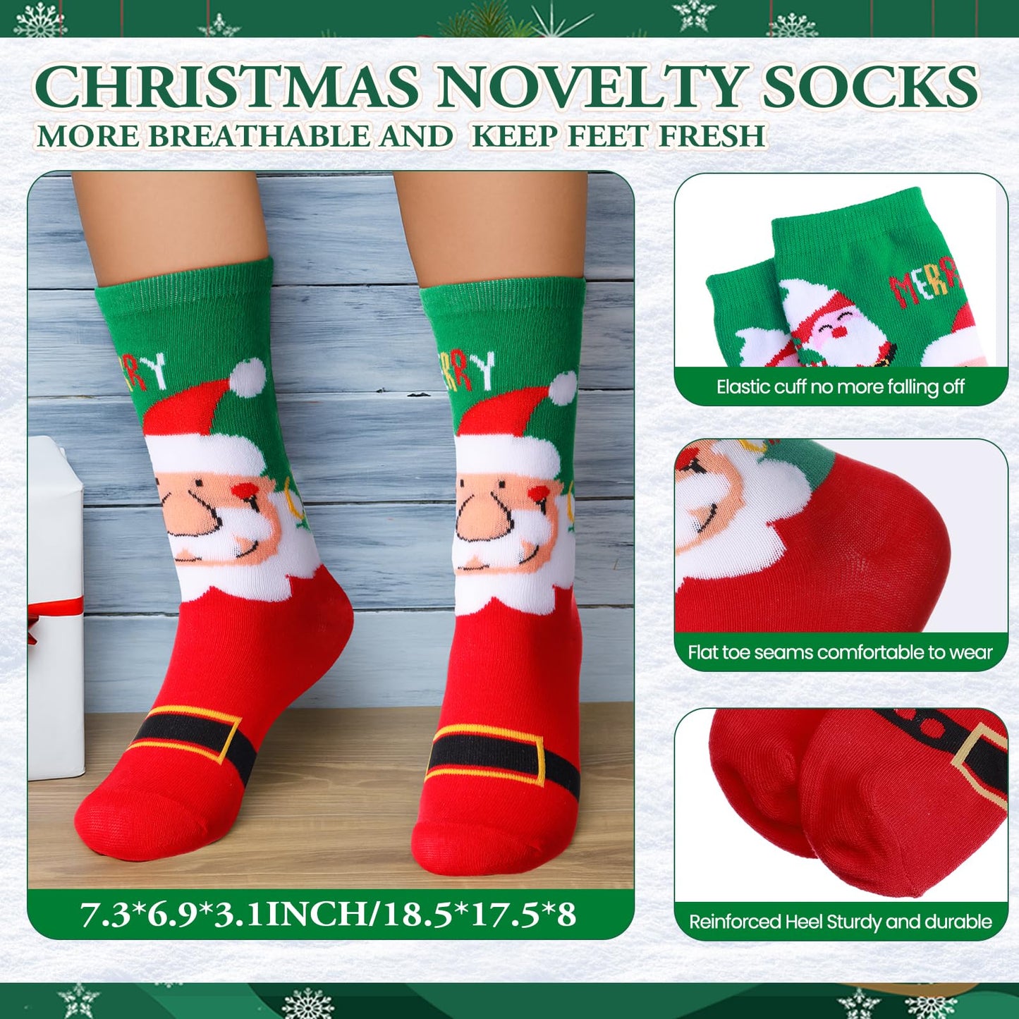 Shihanee 40 Pcs Christmas Gifts Bulk Sets for Women 20 Xmas Canvas Makeup Bags 20 Winter Crew Socks Cute Cosmetic Bags and Socks Xmas Gifts Ideal for Adults Coworker Employee Christmas Party Favors - Medaid International