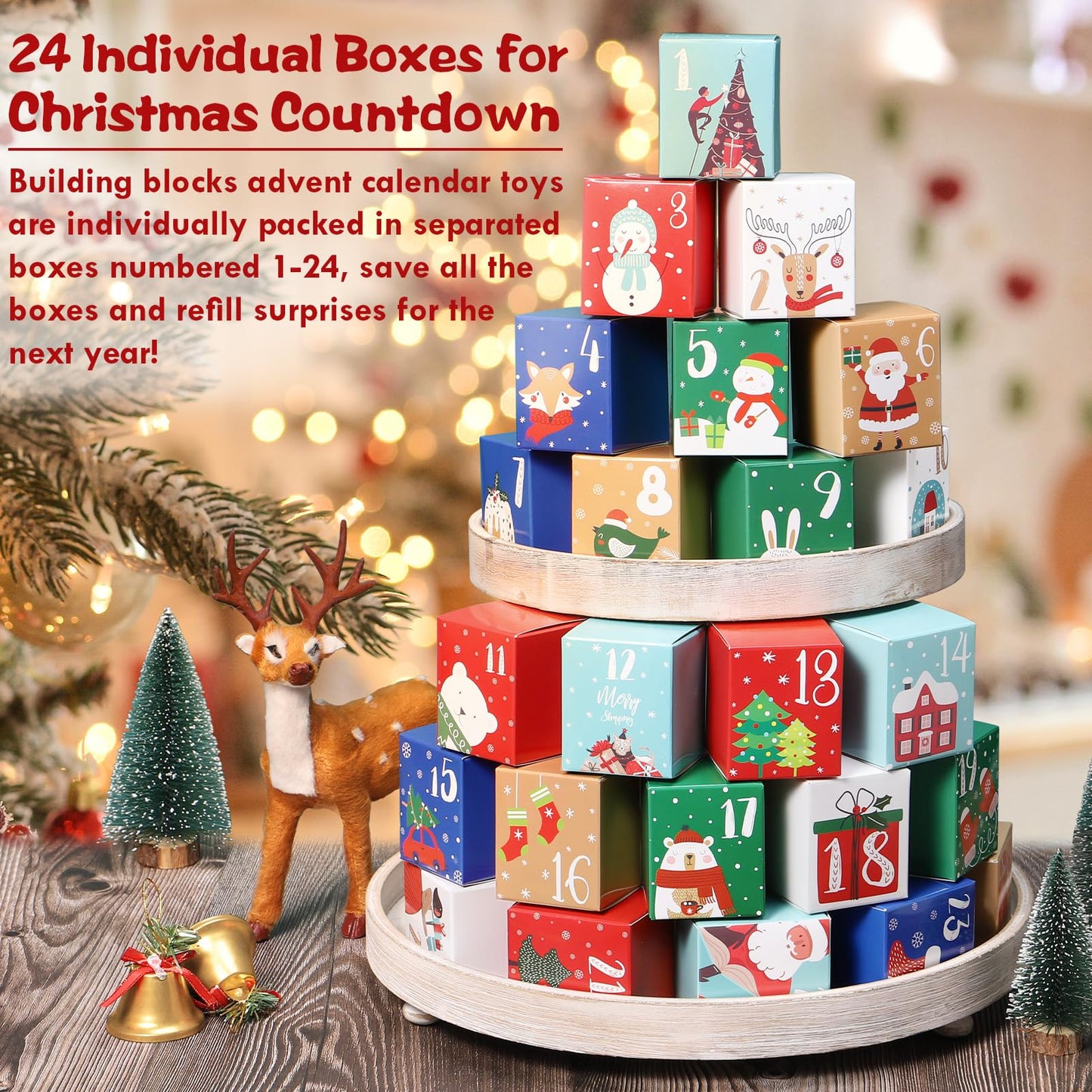 Kids Advent Calendar 2025 for Boys, 24 Days Christmas STEM Space Building Blocks Countdown Calendar Gifts Box with 12-in-1 Rocket Spaceship Shuttle Launcher Bricks Toy Set for Kids Teens Girls Age 6+ - Medaid International