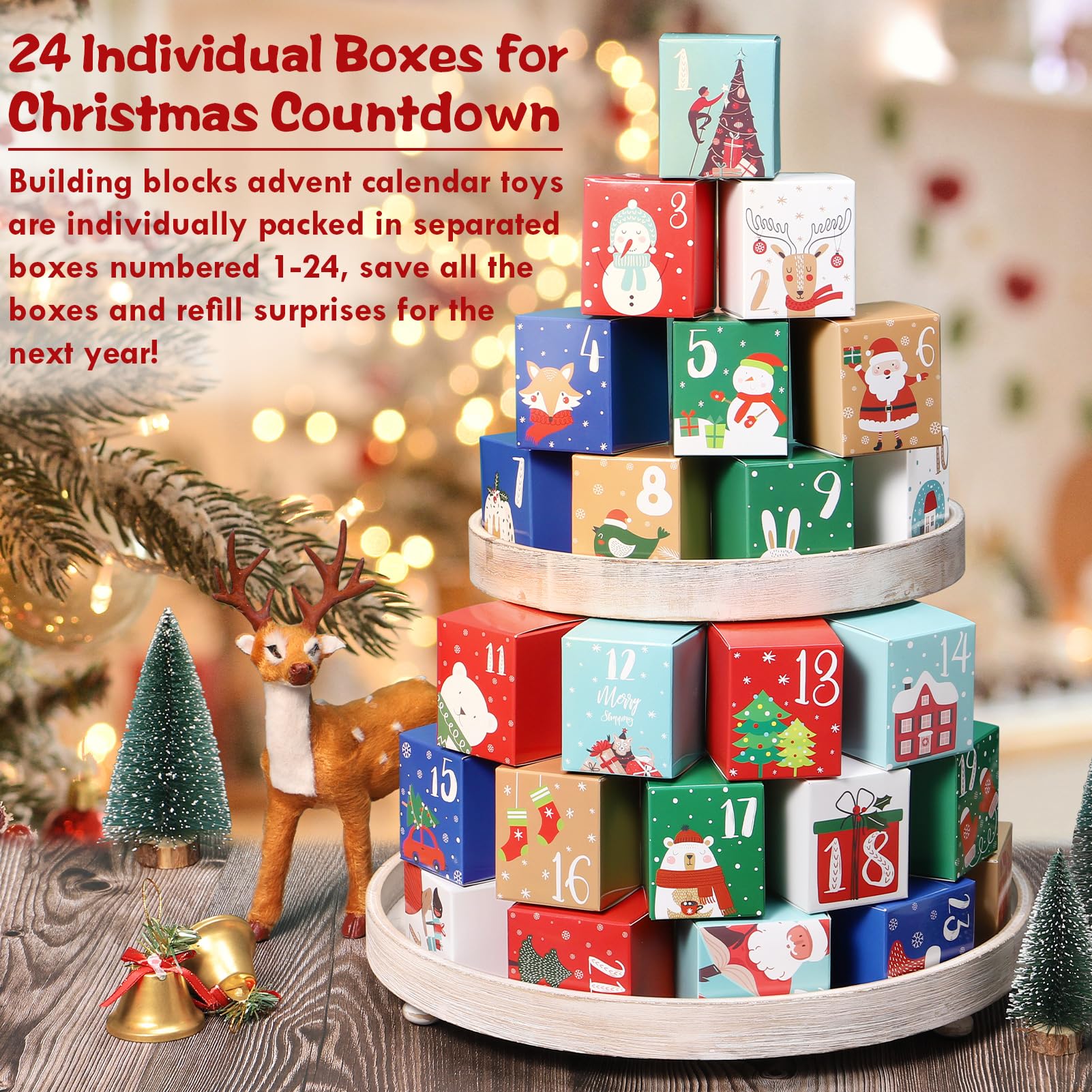 Kids Advent Calendar 2025 for Boys, 24 Days Christmas STEM Space Building Blocks Countdown Calendar Gifts Box with 12-in-1 Rocket Spaceship Shuttle Launcher Bricks Toy Set for Kids Teens Girls Age 6+ - Medaid International