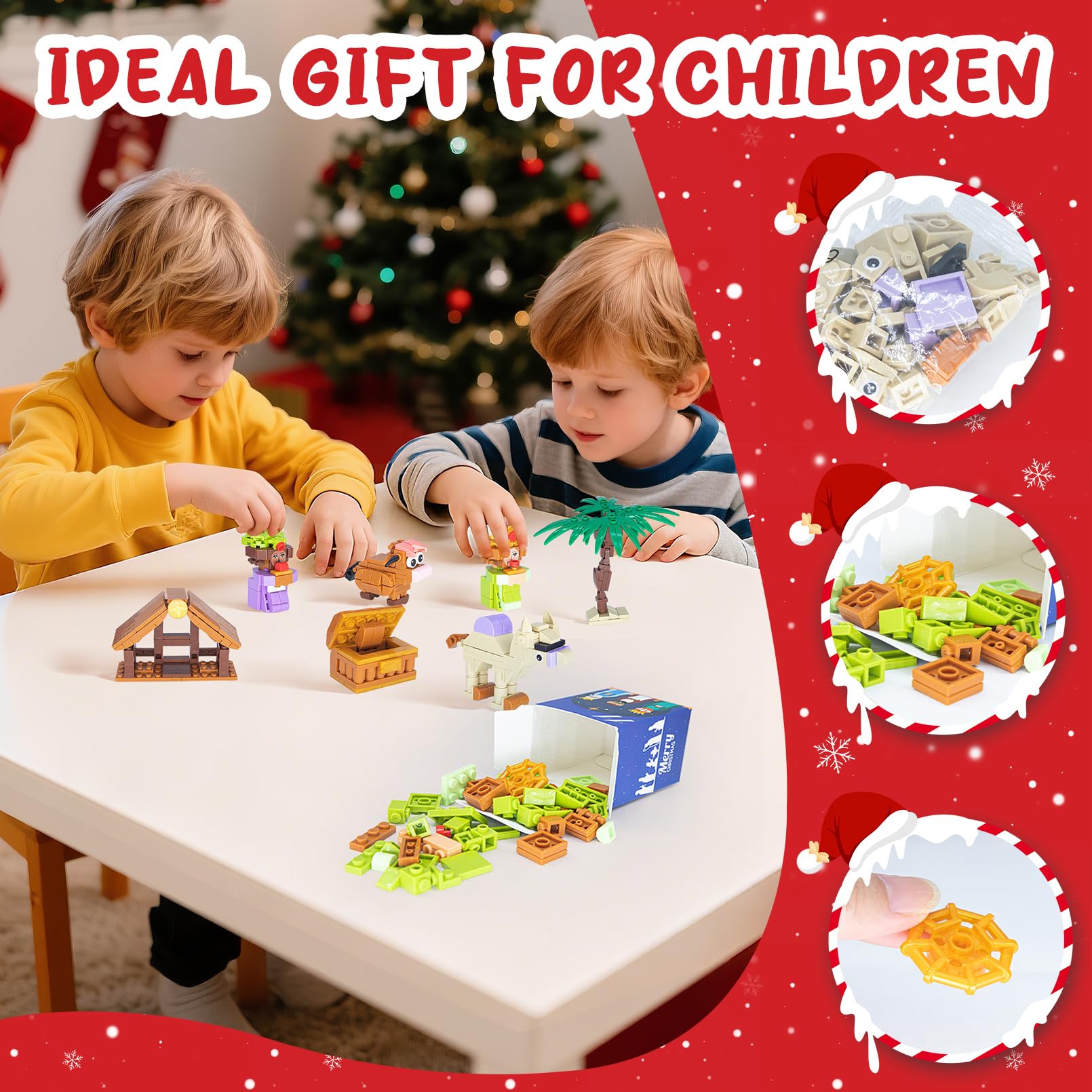 Nativity Advent Calendar 2025 Building Blocks-24 Days of Nativity Scene Set,Christmas Building Countdown Calendar,Stocking Stuffer Building Toys for Boys,Girls,Teens & Adults Ages 6+ - Medaid International