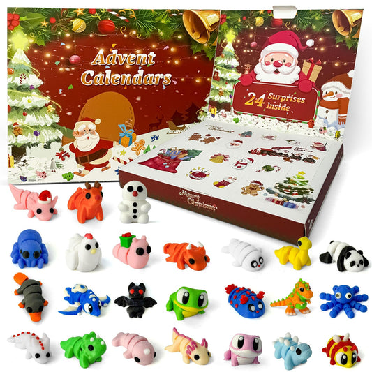Christmas advent calendar 2025 3D printing animals, 24 Days Christmas Countdown Calender Toys Set, Xmas Gifts Advent Calendars for Boys Girls Ages 4-8 3-5 8-12 (Animal-A) - Medaid International