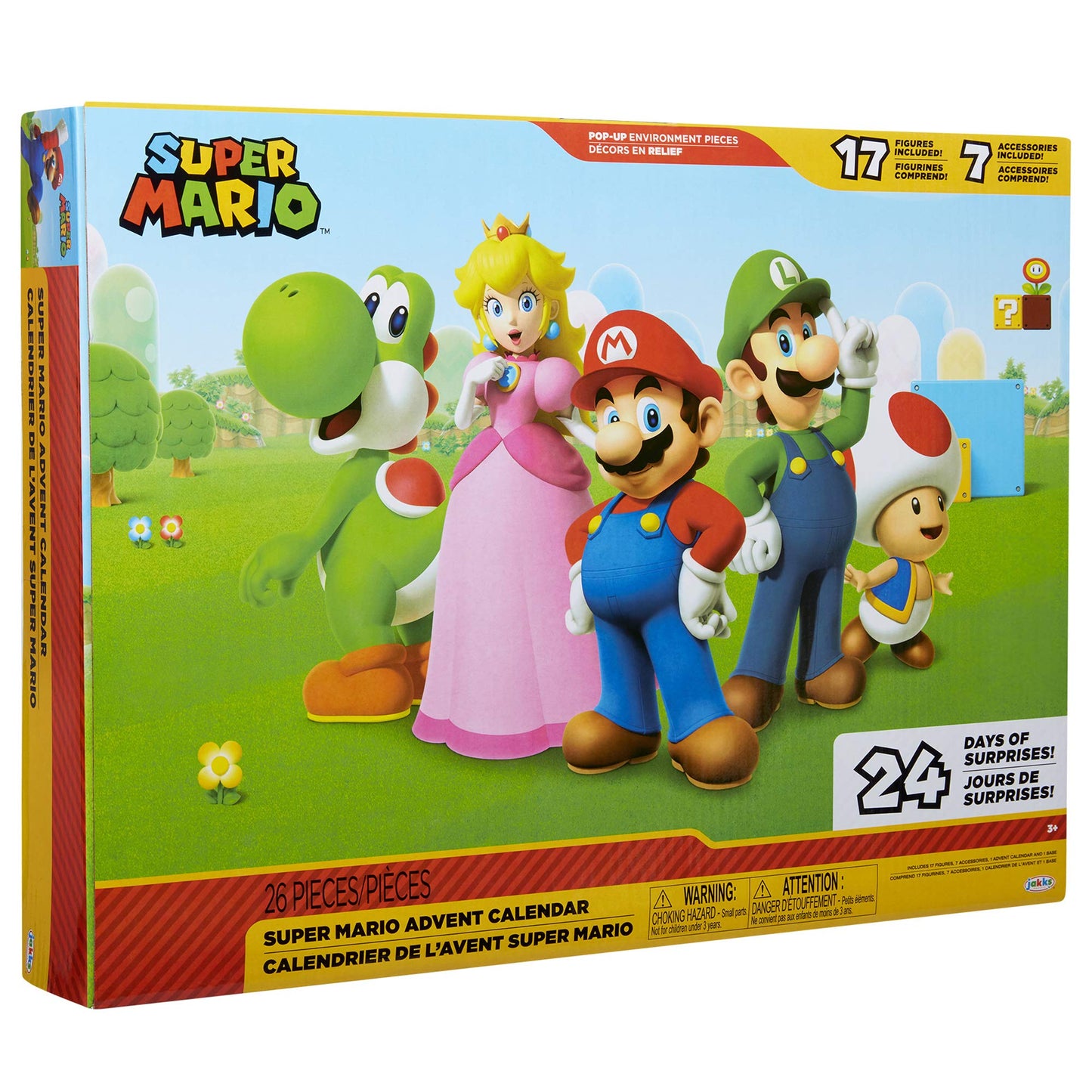 SUPER MARIO Nintendo Advent Calendar Christmas Holiday Calendar with 17 Articulated 2.5” Action Figures & 7 Accessories, 24 Day Surprise Countdown with Pop-Up Environment [Amazon Exclusive] - Medaid International