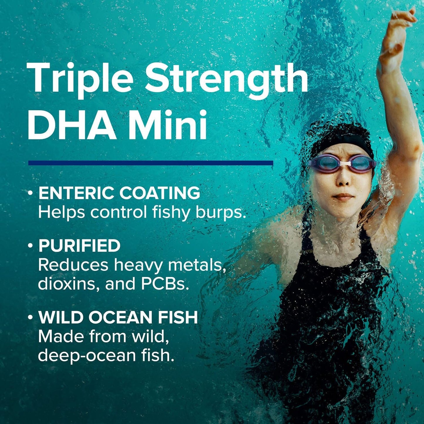 GNC Triple Strength DHA 1000 Mini Omega 3 Supplement, 1000mg, Ultra Concentrated, High Potency, Supports Brain Development and Healthy Vision, Burpless, 90 Mini Softgels, 45 SVG, 45 Day Supply - Medaid International