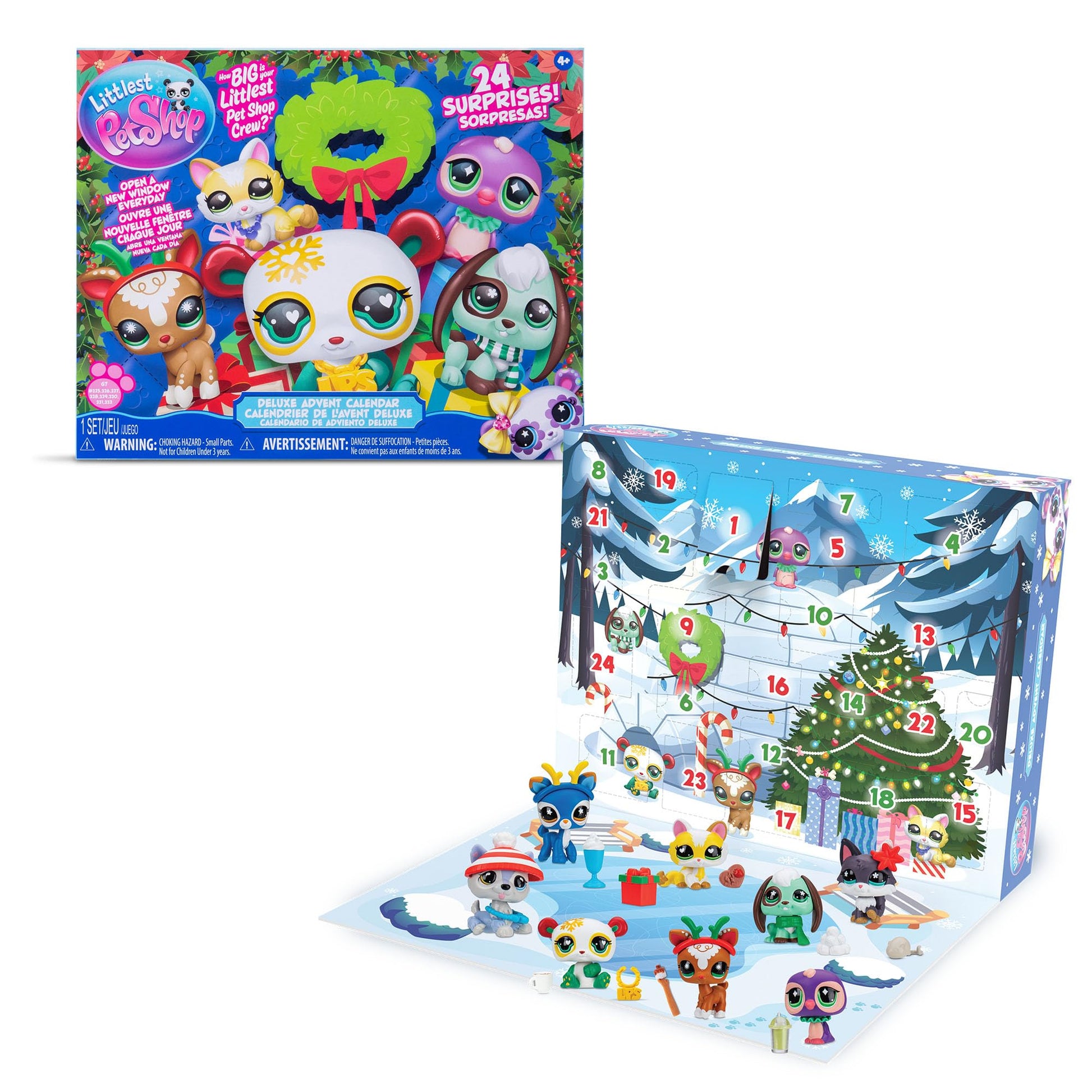 Littlest Pet Shop - Deluxe Holiday Calendar - Series 4 Advent Calendar -Gen 7 Authentic LPS Bobble Head Toy Figure, Collectible Toy Animal, Ages 4+ - Medaid International