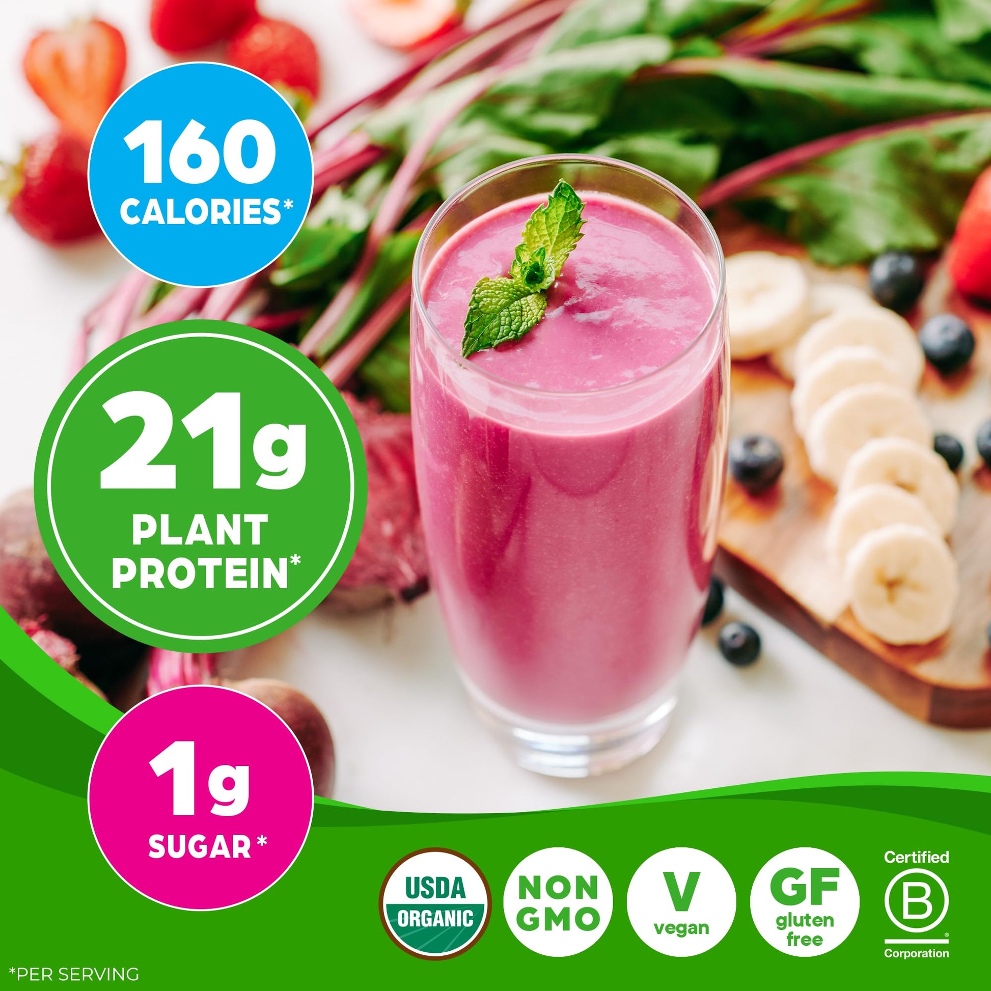 Orgain Organic Vegan Protein + 50 Superfoods Powder, Vanilla Bean - 21g Plant Based Protein, 8g Prebiotic Fiber, No Lactose Ingredients, Gluten Free, No Added Sugar, Non-GMO, 2.02 lb - Medaid International