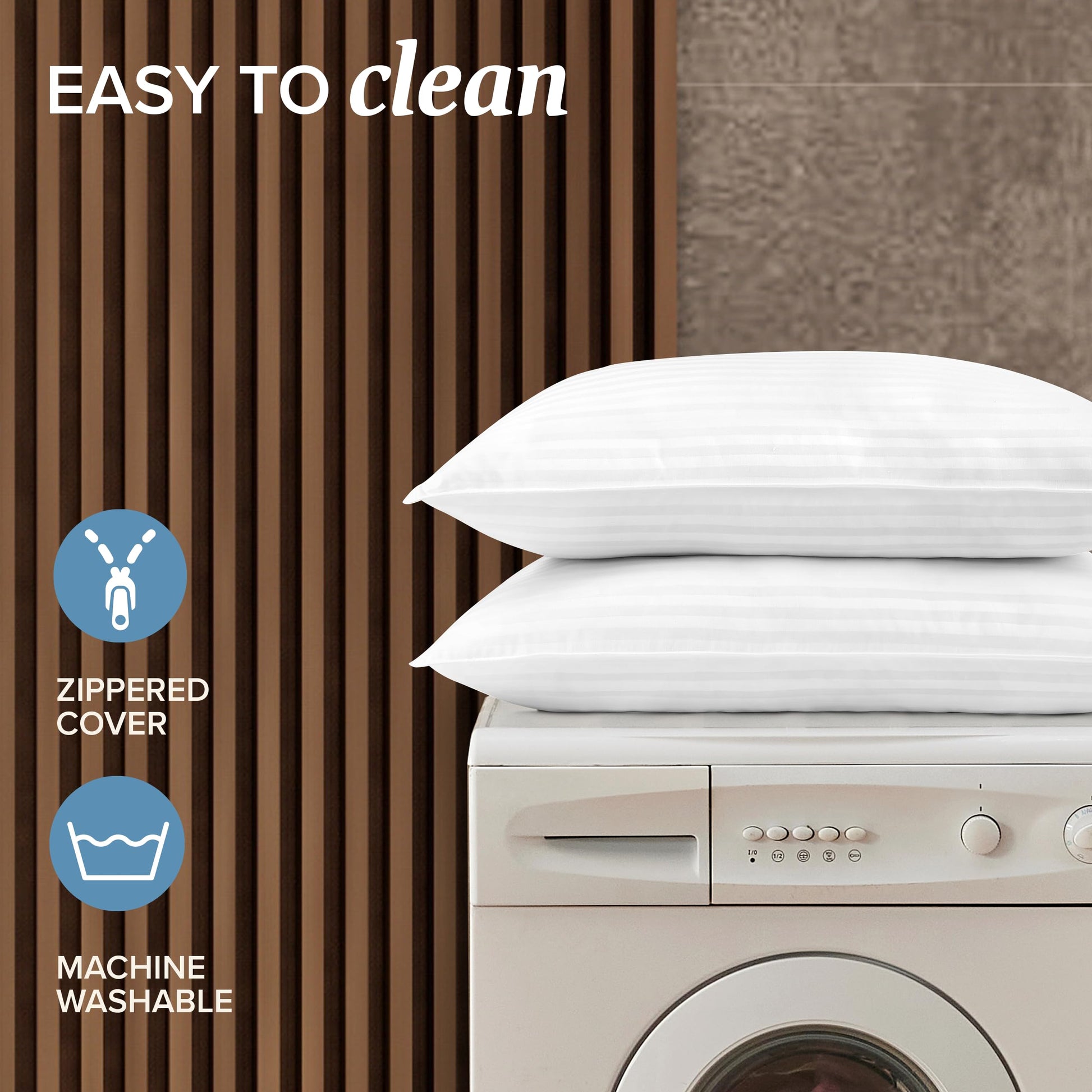 Beckham Hotel Collection Queen Size Memory Foam (Adjustable Fill) Bed Pillows Set of 2 - Cooling Shredded Foam Pillow for Back, Stomach or Side Sleepers - Medaid International