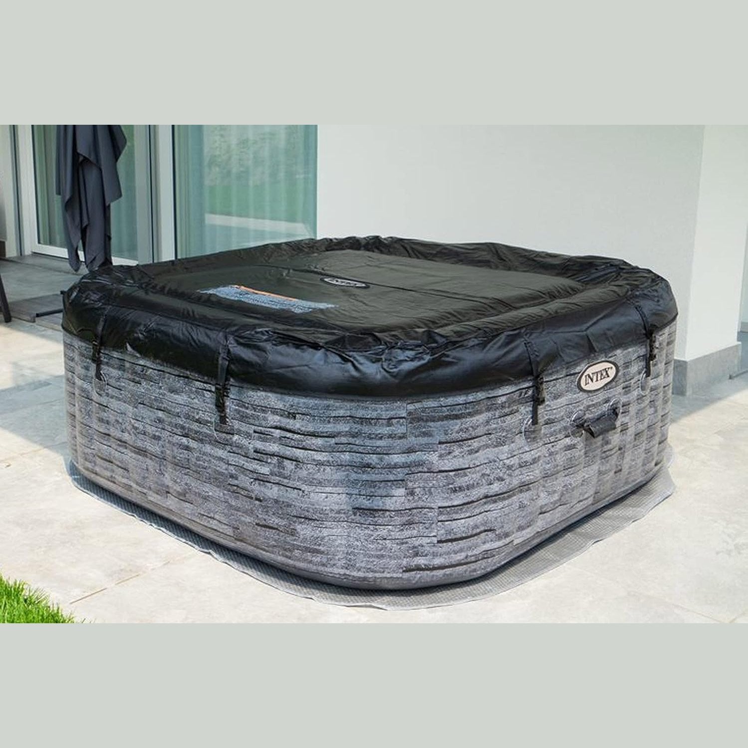 4-Person Greystone Deluxe Square Bubble Spa Set - Medaid International