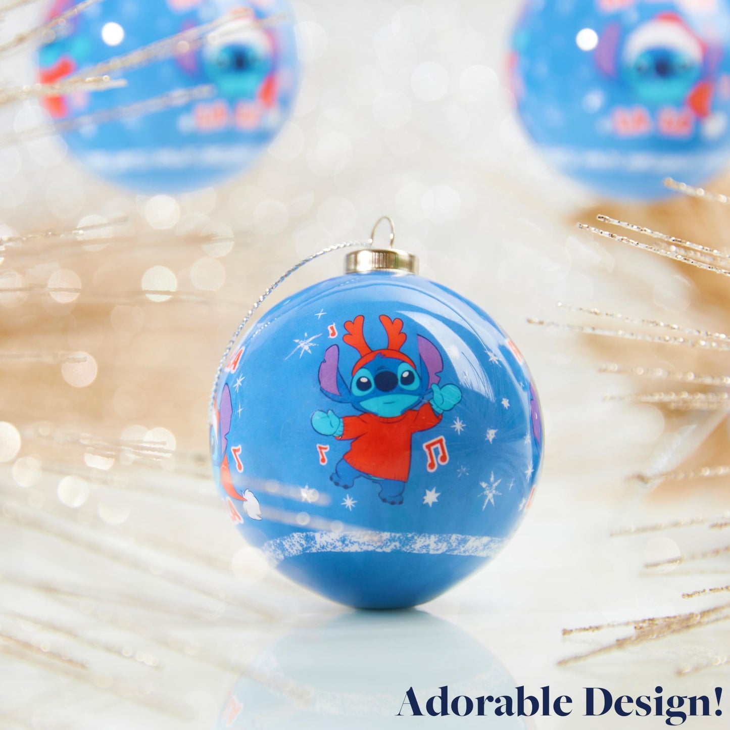 Disney Stitch Christmas Ornaments Set, Pack of 10 Tree Decorations, Hanging Ball Ornaments for Christmas Decorations, Cute Xmas Decor, Xmas Gifts - Medaid International