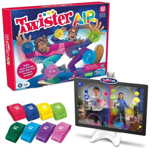 Hasbro Gaming Twister Air Game | AR App Play Game with Wrist and Ankle Bands | Links to Smart Devices | Active Party Games for Kids and Adults | Ages 8+ | for 1+ Players - Medaid International