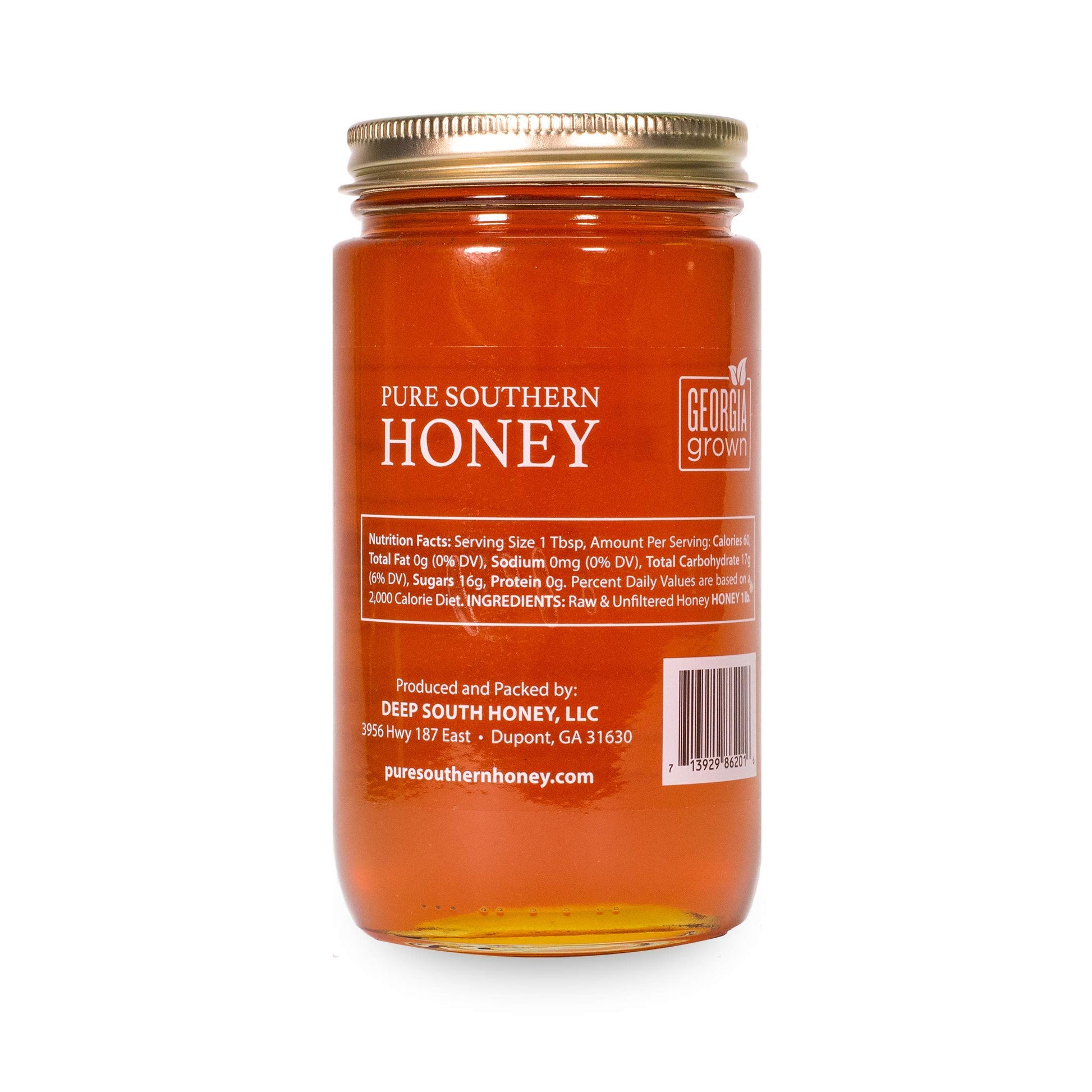 100% Authentic, USA - Made Raw Unfiltered Honey, Made by Pure Southern Honey [ 1 lb] - Unheated - Non - GMO, No Additives, All - Natural Sweetener- Environmental-Friendly Glass Jar - Medaid International