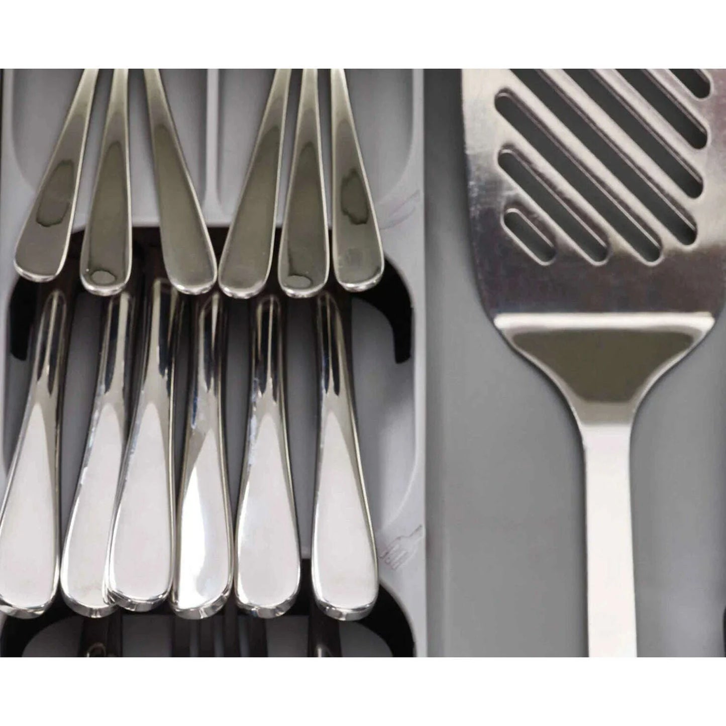 DrawerStore‚Ñ¢ Grey Cutlery, Utensil & Gadget Organiser - Medaid International