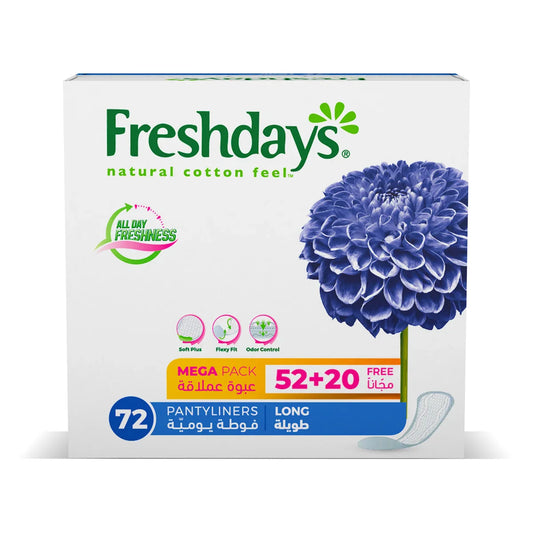 FRESHDAYS PANTY LINERS LONG 52+20free 70's - Medaid International