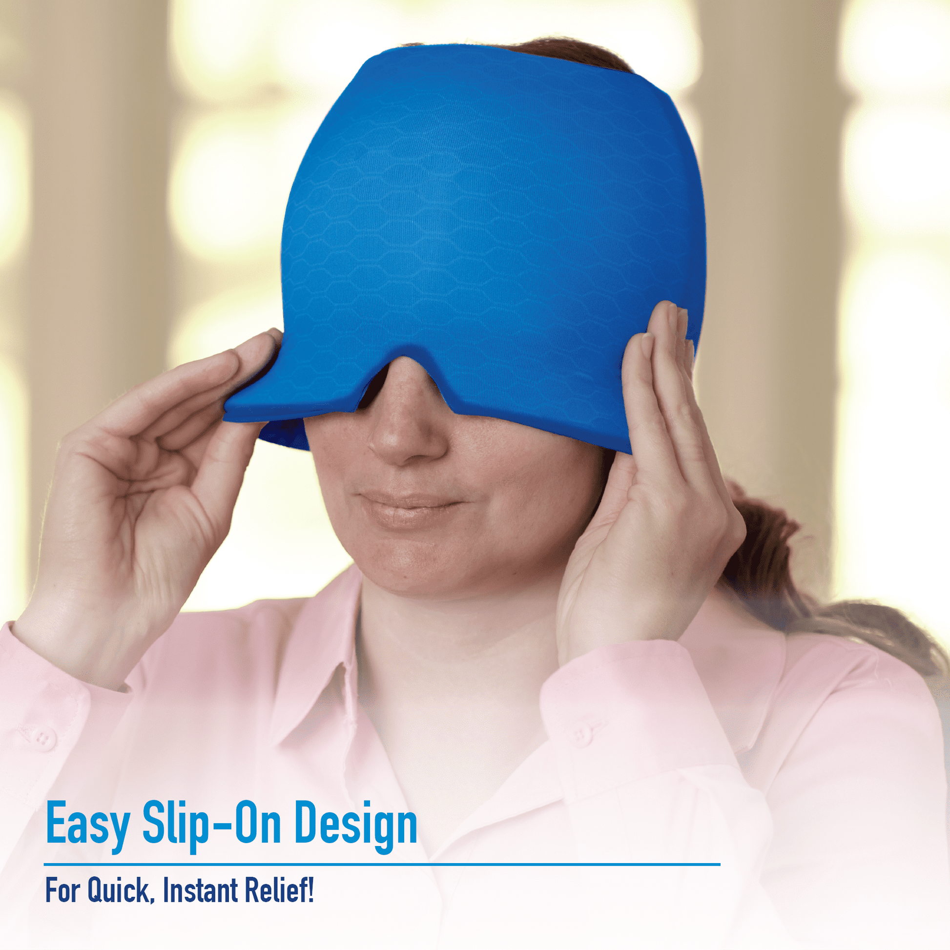 Miracle Headache Relief Cap Migraine Headache Relief Cap, Gel Ice Head Wrap, Hot and Cold Therapy, Headache Eyes Mask for Sinus, Puffy Eyes, Tension and Stress Relief - Medaid