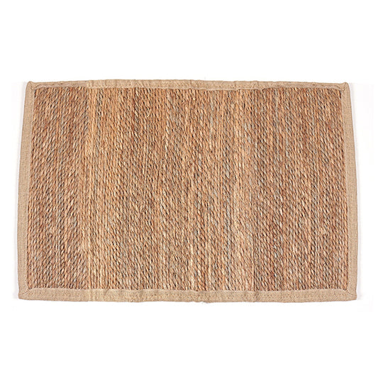 90 CM X 60 CM Handmade Rectangular Natural Fibers Jute Rug with Nest Cloth Ends Braided Reversible Rugs for Bedroom Living Room Indoor and Outdoor - Medaid - Lebanon