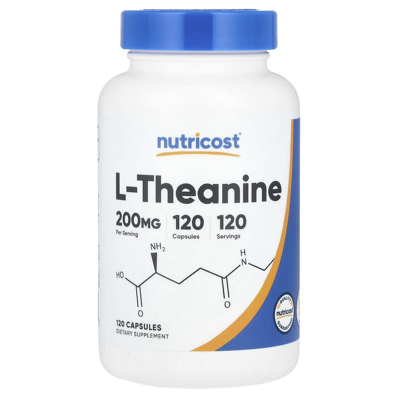 Nutricost, L-Theanine, 200 mg, 120 Capsules - Medaid International