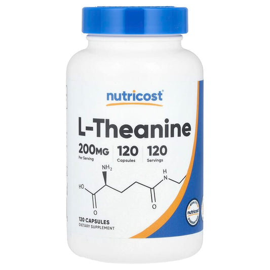 Nutricost, L-Theanine, 200 mg, 120 Capsules - Medaid International