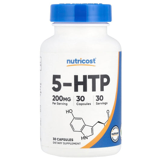 Nutricost, 5-HTP, 200 mg, 30 Capsules - Medaid International