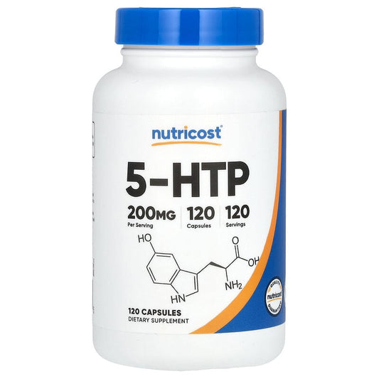 Nutricost, 5-HTP, 200 mg, 120 Capsules - Medaid International