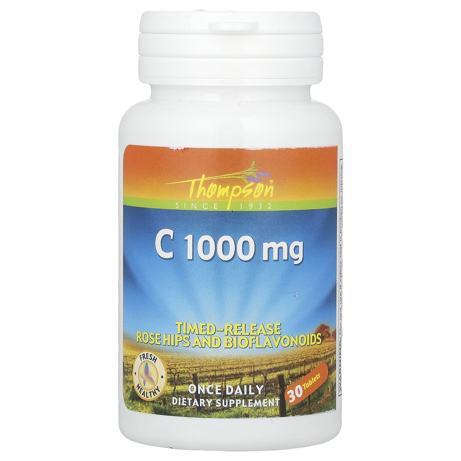Thompson, Vitamin C, 1,000 mg, 30 Tablets - Medaid International