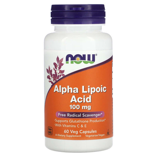 NOW Foods, Alpha Lipoic Acid, 100 mg, 60 Veg Capsules - Medaid International