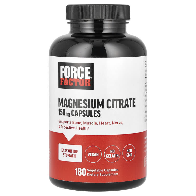 Force Factor, Magnesium Citrate, 150 mg, 180 Vegetable Capsules - Medaid International