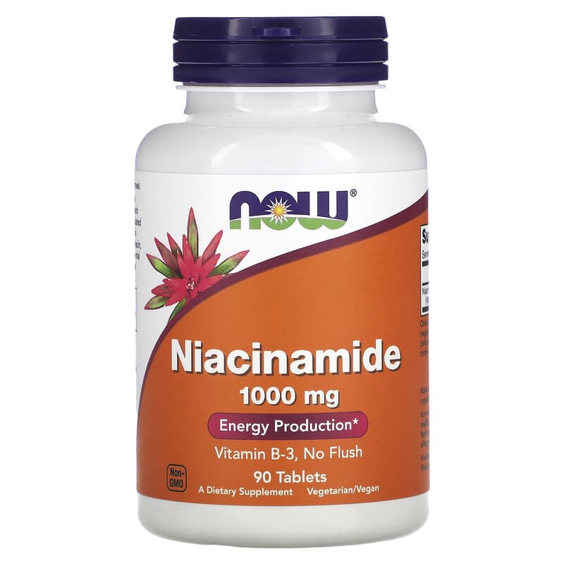 NOW Foods, Niacinamide, 1,000 mg, 90 Tablets - Medaid International