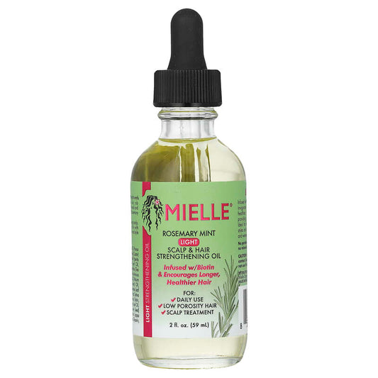 Mielle, Light Scalp & Hair Strengthening Oil, Rosemary Mint, 2 fl oz (59 ml) - Medaid International