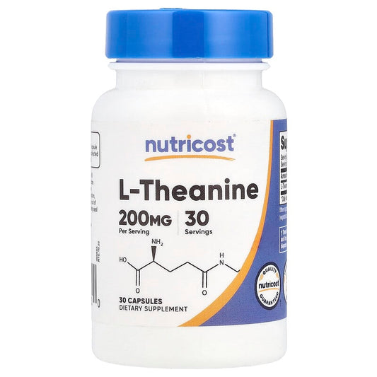 Nutricost, L-Theanine, 200 mg, 30 Capsules - Medaid International