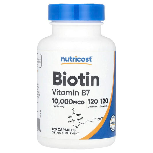 Nutricost, Biotin, 10,000 mcg, 120 Capsules - Medaid International
