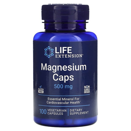 Life Extension, Magnesium Caps , 500 mg, 100 Vegetarian Capsules - Medaid International