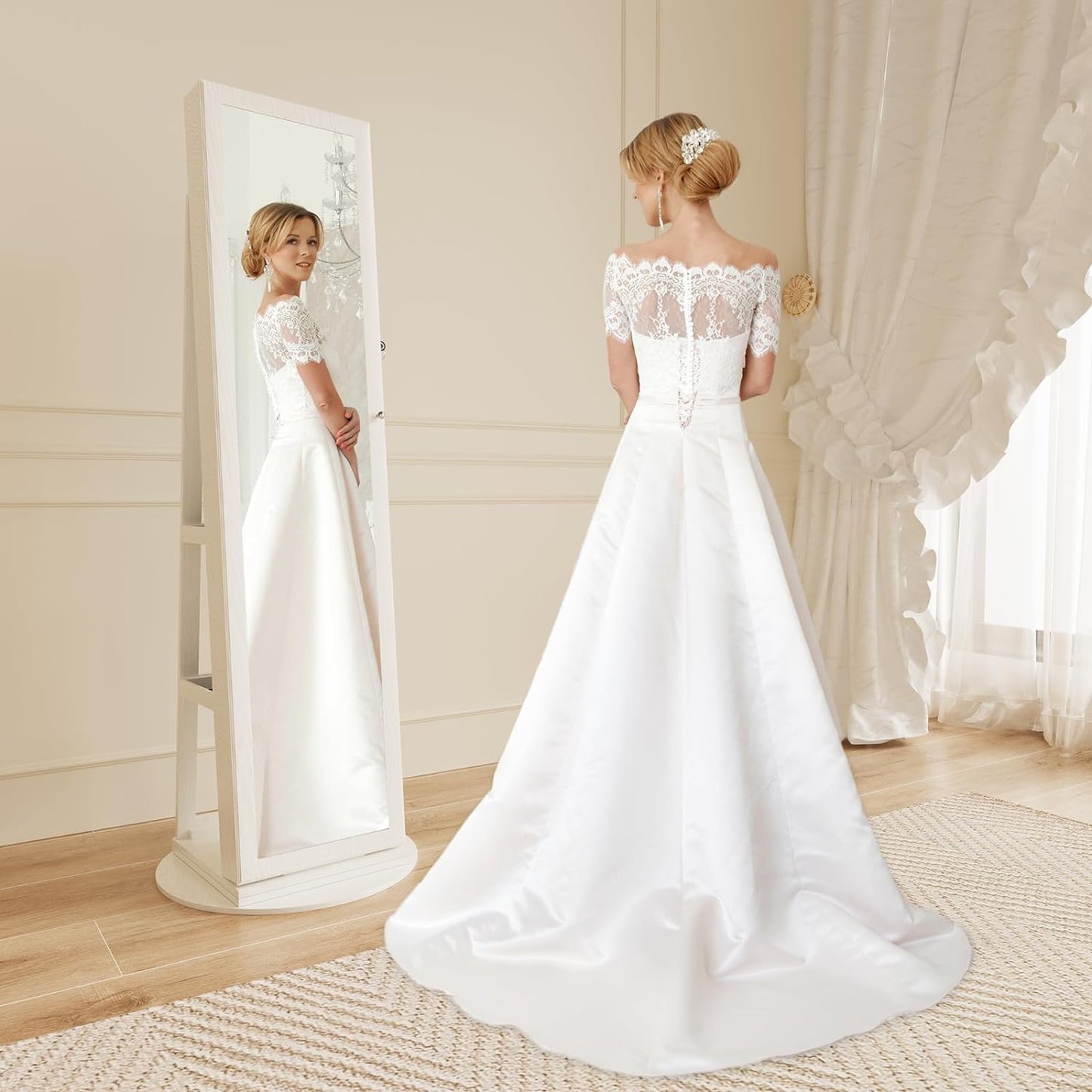 360° Swivel Lockable Jewelry Armoire Mirror