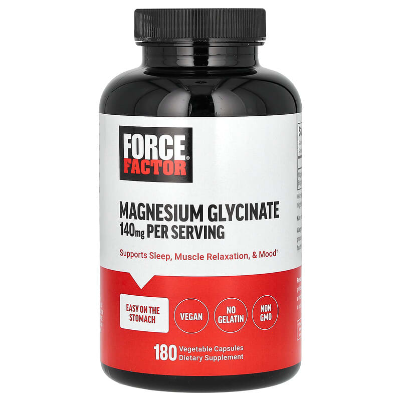 Force Factor, Magnesium Glycinate, 140 mg, 180 Vegetable Capsules - Medaid International